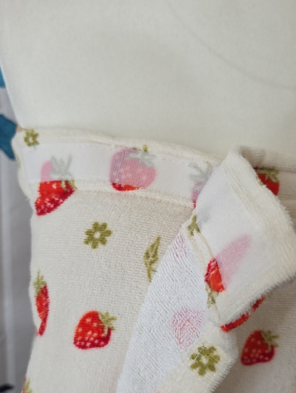 Strawberry Print Towel Wrap Dress - Cream with Red Fruit Print - Picture 2 of 5